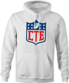funny CTE chronic traumatic encephalopathy football logo hoodie men's white 