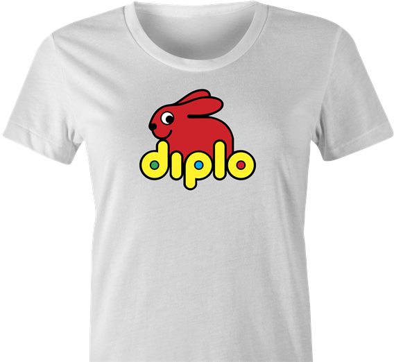funny diplo women's white t-shirt for DJ's 