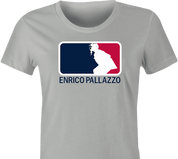 funny naked gun enrico pallazzo major league baseball parody t-shirt women's grey
