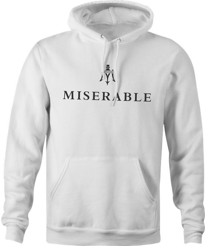 funny Italian sportscar miserable logo parody hoodie men's white