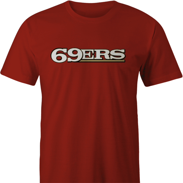 funny san francisco 69ers t-shirt men's red