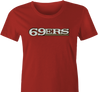 San Francisco 69ers women's red t-shirt funny san francisco 69ers t-shirt women's red