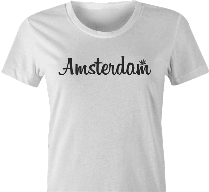 funny Amsterdam parody t-shirt white women's