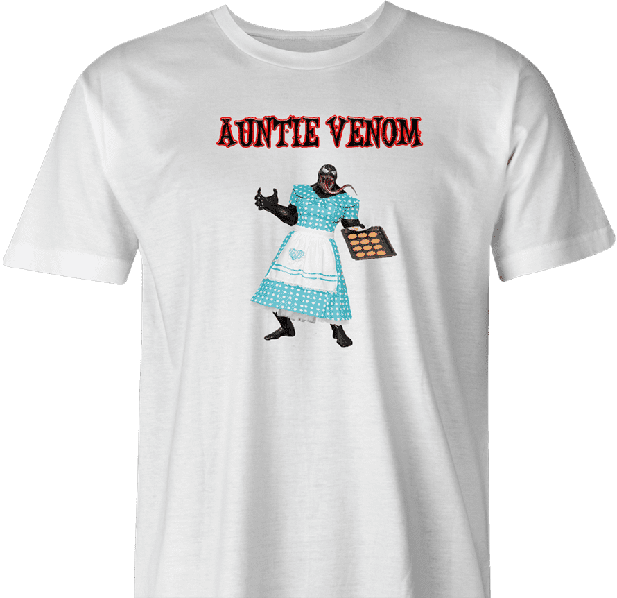 anti venom aunt may parody t-shirt white men's