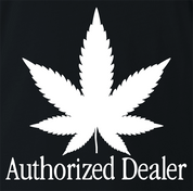 funny Weed Dealer - Authorized Dealer Parody black t-shirt