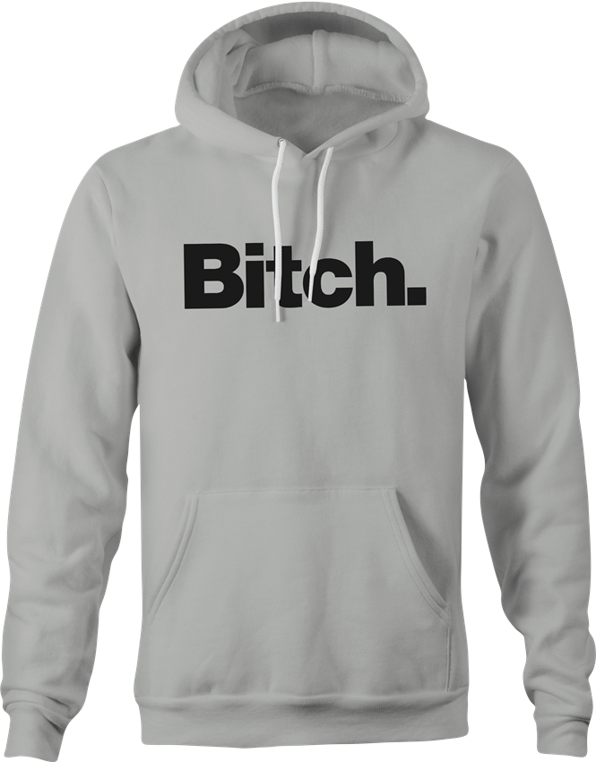 funny bench bitch logo parody hoodie men's ash grey 