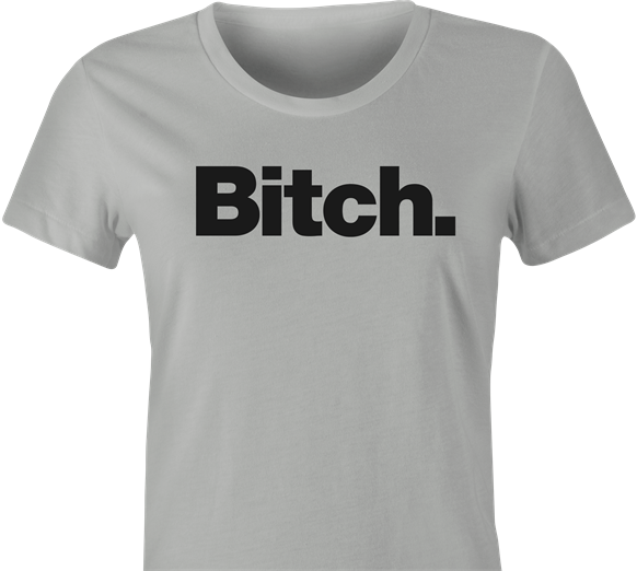 funny bench bitch logo parody t-shirt women's ash grey 