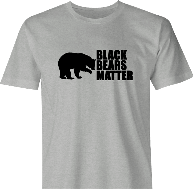 funny Black Bears Matter Hunting Social Justice Parody mens ash t-shirt 