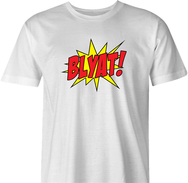 funny Blyat - Russian Pow! Comic Book Meme Parody white men's t-shirt