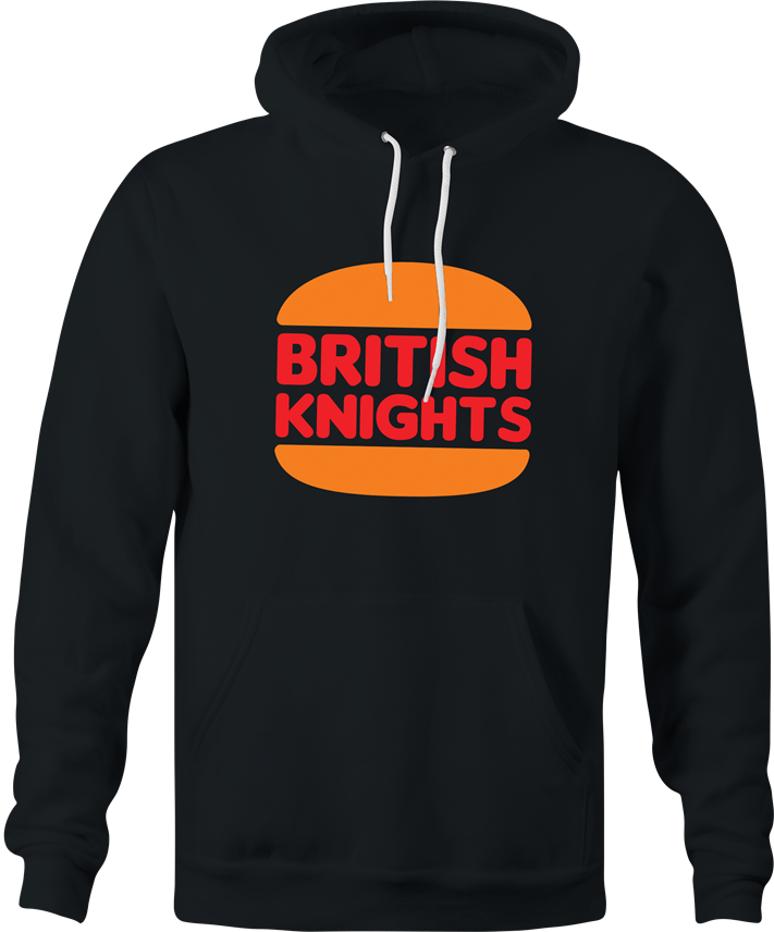 Funny British Burger Kig Mashup Parody Black Hoodie