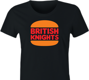 Funny British Burger Mashup Parody Women's Black