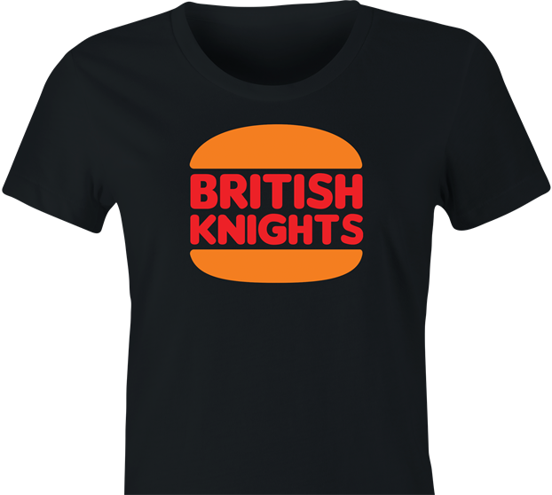 Funny British Burger Mashup Parody Women's Black