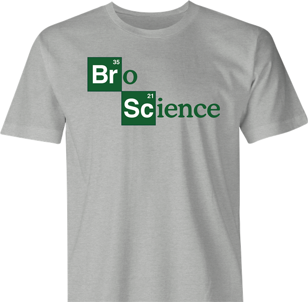 funny bro science t-shirt men's grey 
