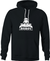 funny Robot having Sex With a Crab Bull Logo Parody black hoodie