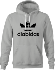 funny diabetes men's hoodie grey