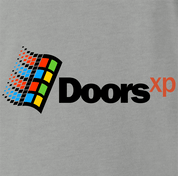 Funny Doors Operating System - Computer Inspired Parody grey Men's T-Shirt