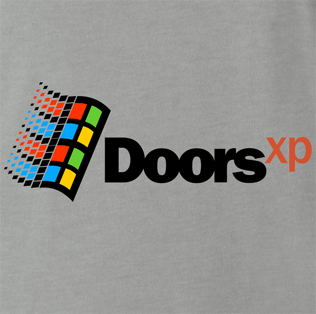 Funny Doors Operating System - Computer Inspired Parody grey Men's T-Shirt