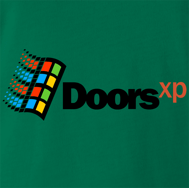 Funny Doors Operating System - Computer Inspired Parody green Men's T-Shirt