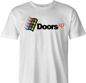 Funny Doors Operating System - Computer Inspired Parody White Men's T-Shirt