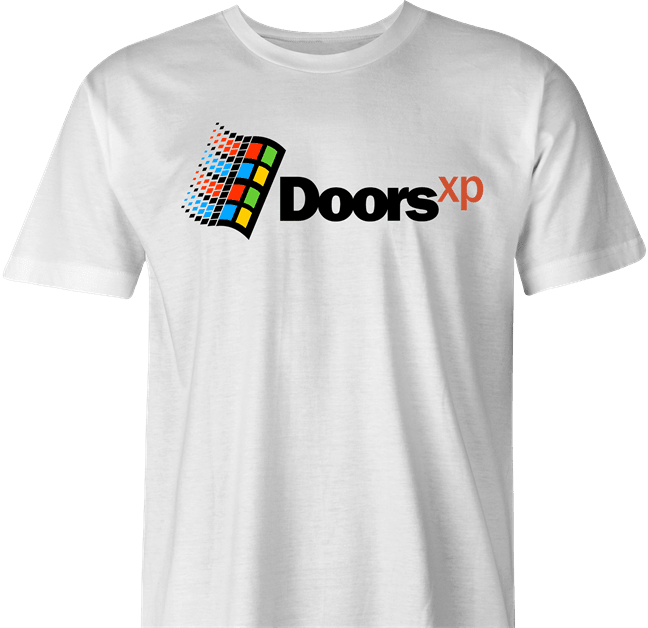 Funny Doors Operating System - Computer Inspired Parody White Men's T-Shirt