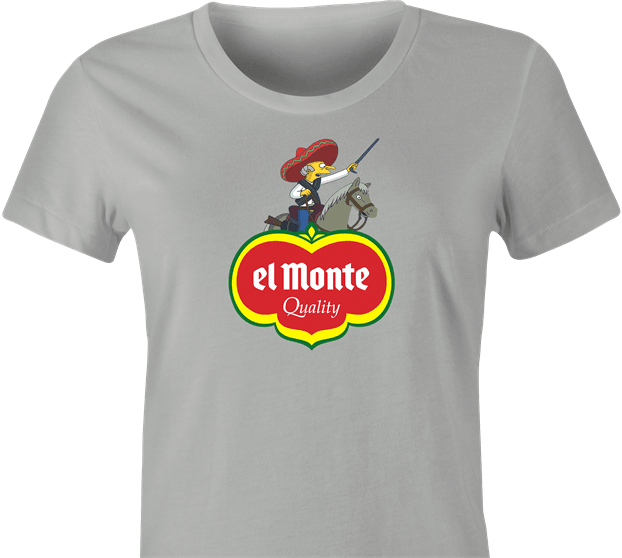 Funny El Monte Senor Burns Simpsons T-Shirt Women's Ash Grey