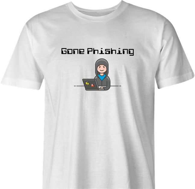 Hilarious Hacker/Fishing Mashup T-Shirt | Gone Phishing Men's Tee / Ash / XL