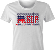 funny Impeach Trump Republican GOP political parodys t-shirt white women's