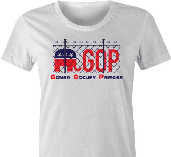 funny Impeach Trump Republican GOP political parodys t-shirt white women's 