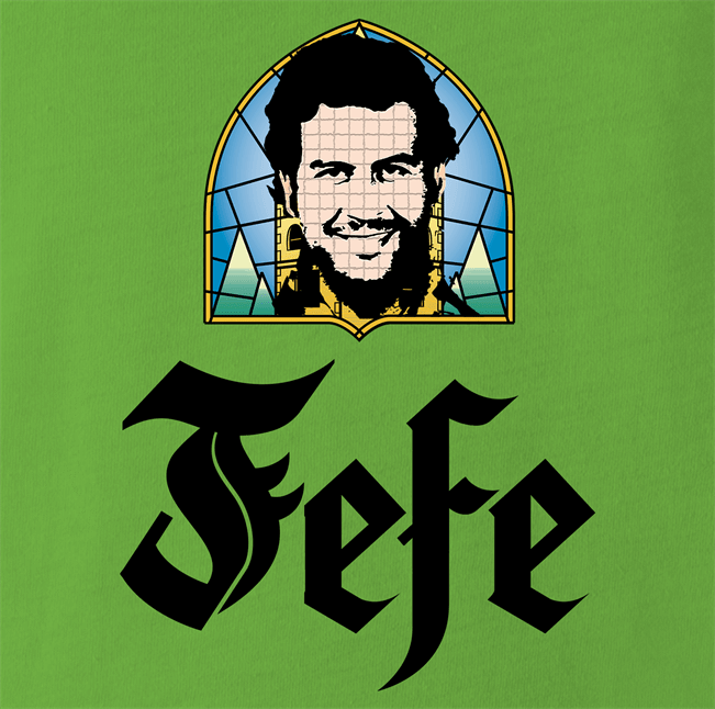 funny Pablo Escobar Jefe De Jefes Beer Parody lime green t-shirt