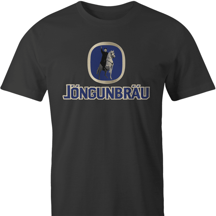 Funny north korea beer kim jong un lowenbrau men's t-shirt black