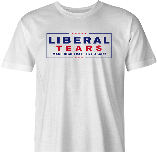 Liberal tears funny republican t-shirt men's white