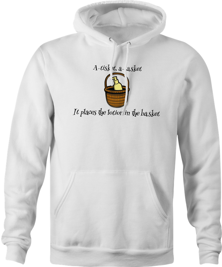funny silence of the lambs lotion in the basket hoodie men's white