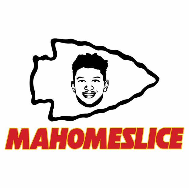 funny KC Chiefs Superbowl Champion Patrick Mahomes Parody | Mahomeslice white tee