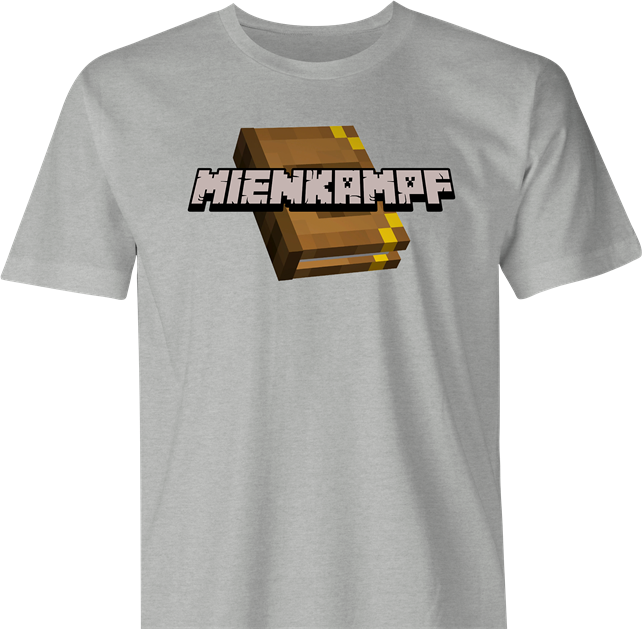 funny minecraft mien kampf offensive parody t-shirt men's grey