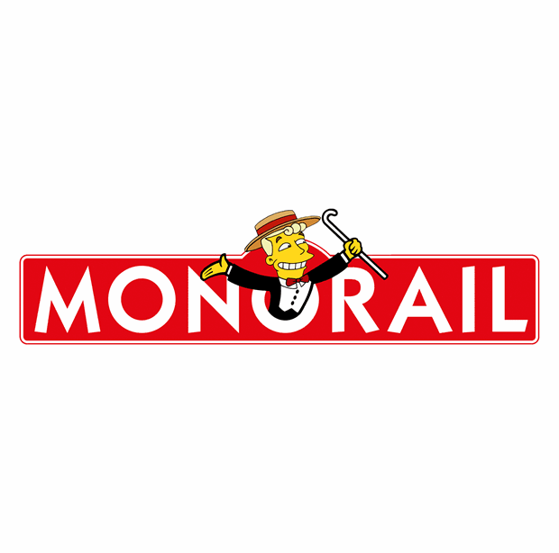 funny The Simpsons Lyle Lanley Monorail Monopoly mash-up white t-shirt