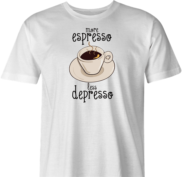 Funny men's white coffee espresso t-shirt