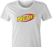 funny Nerdy Nerf Mashup For Geeks And Nerds white women's t-shirt