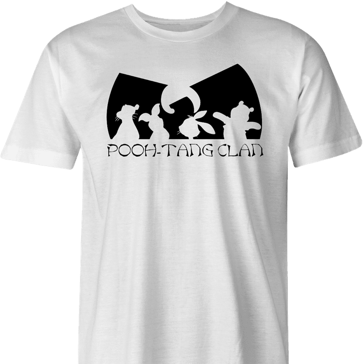 Funny winnie the pooh and friends wu-tang mashup men's white t-shirt 