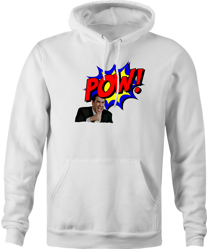Funny step brothers randy pow! hoodie men's white