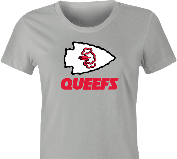 funny Kansas City Queefs Superbowl Champions Parody t-shirt women's Ash Grey