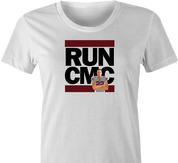 Funny Christian McCaffrey San Francisco 49ers - Run CMC | Run DMC Mashup Parody white women's t-shirt