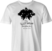 funny sloth from goonies mothman prophecies mashup t-shirt men's white