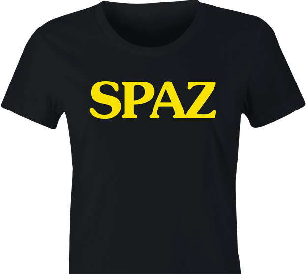 Funny Spaz Canned Food Parody Women's Black