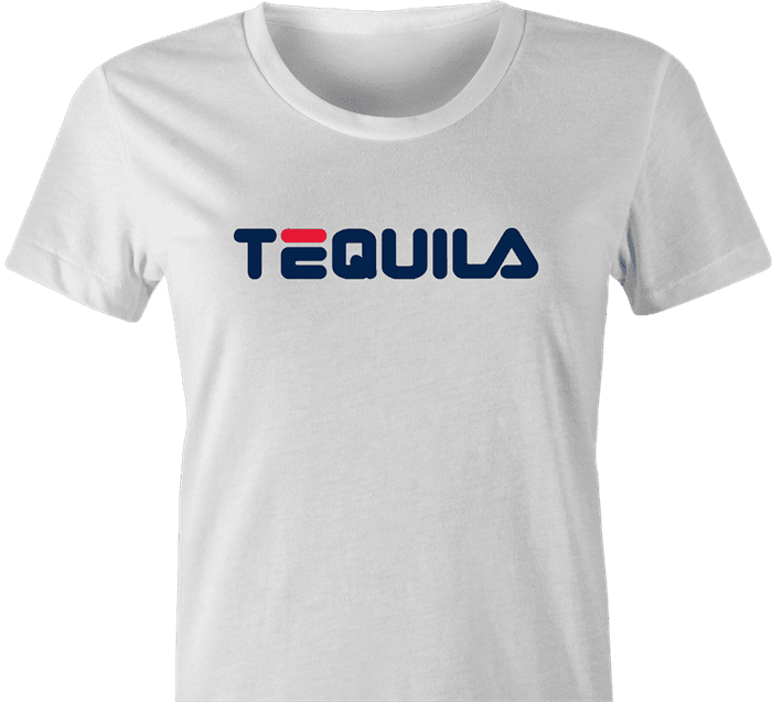 funny drinking tequila t-shirt women's white 