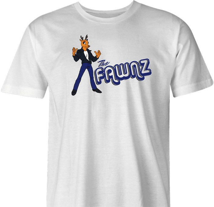 funny Happy Days Fonz The Fawnz Deer parody t-shirt white men's 