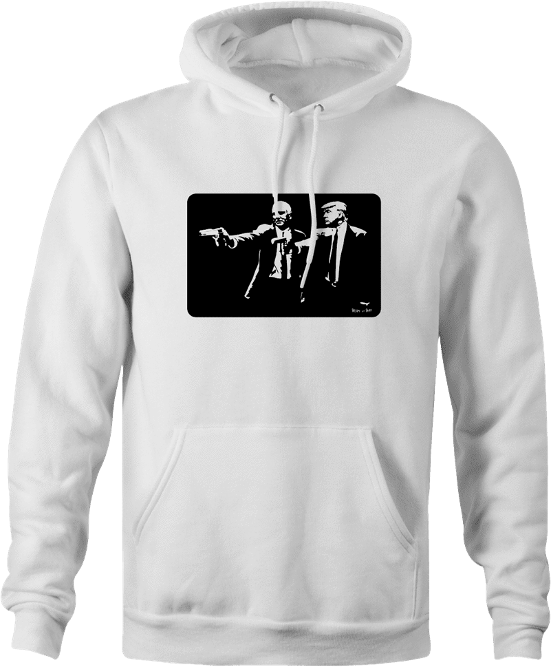 funny donald trump mike pence pulp fiction white hoodie