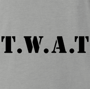 Funny Offensive S.W.A.T. Logo Parody | TWAT Ash Grey T-Shirt