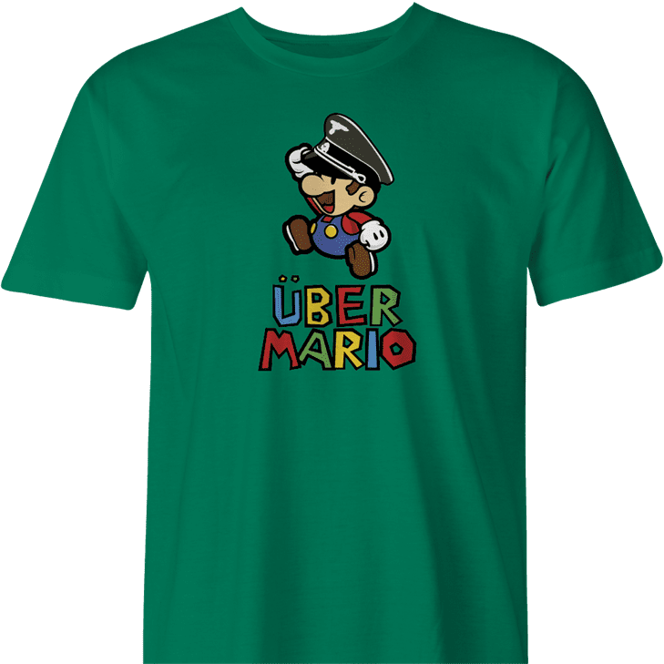 funny german nazi super mario men's green t-shirt