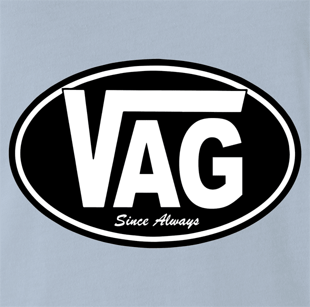 funny vagina vag vans parody light blue t-shirt  