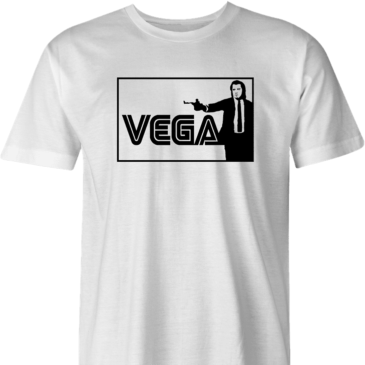 cool vincent vega pulp fiction parody men's white t-shirt 